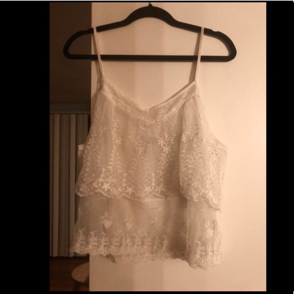 Cute Sheer American Eagle Tank w Lace detail